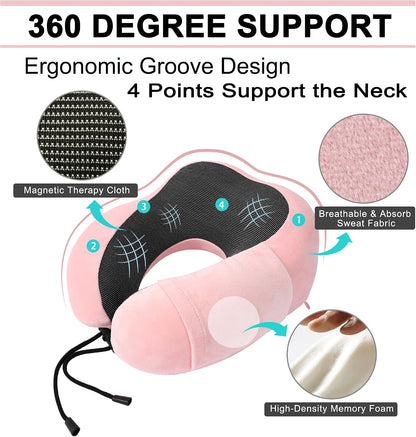 urnexttour Travel Pillow and Blanket Set Neck Pillow Airplane Foam Black