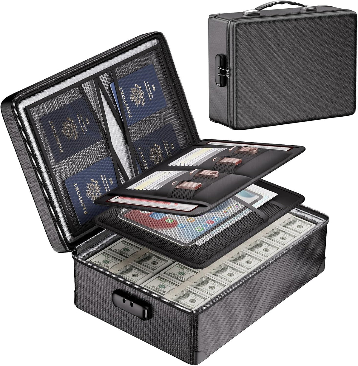 DocSafe 5200°F Fireproof Document Organizer Box with Lock, Heat Insulated