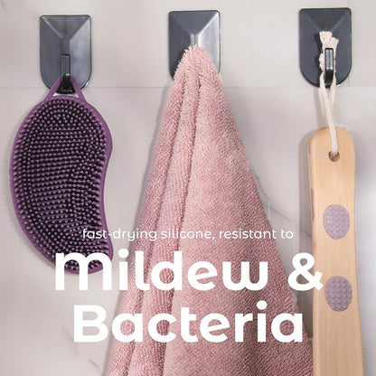 MainBasics Silicone Body Scrubber, Pink, Exfoliate | Dual-Sided, Shower Exfoliator, For Men & Women, Loofah Alternative