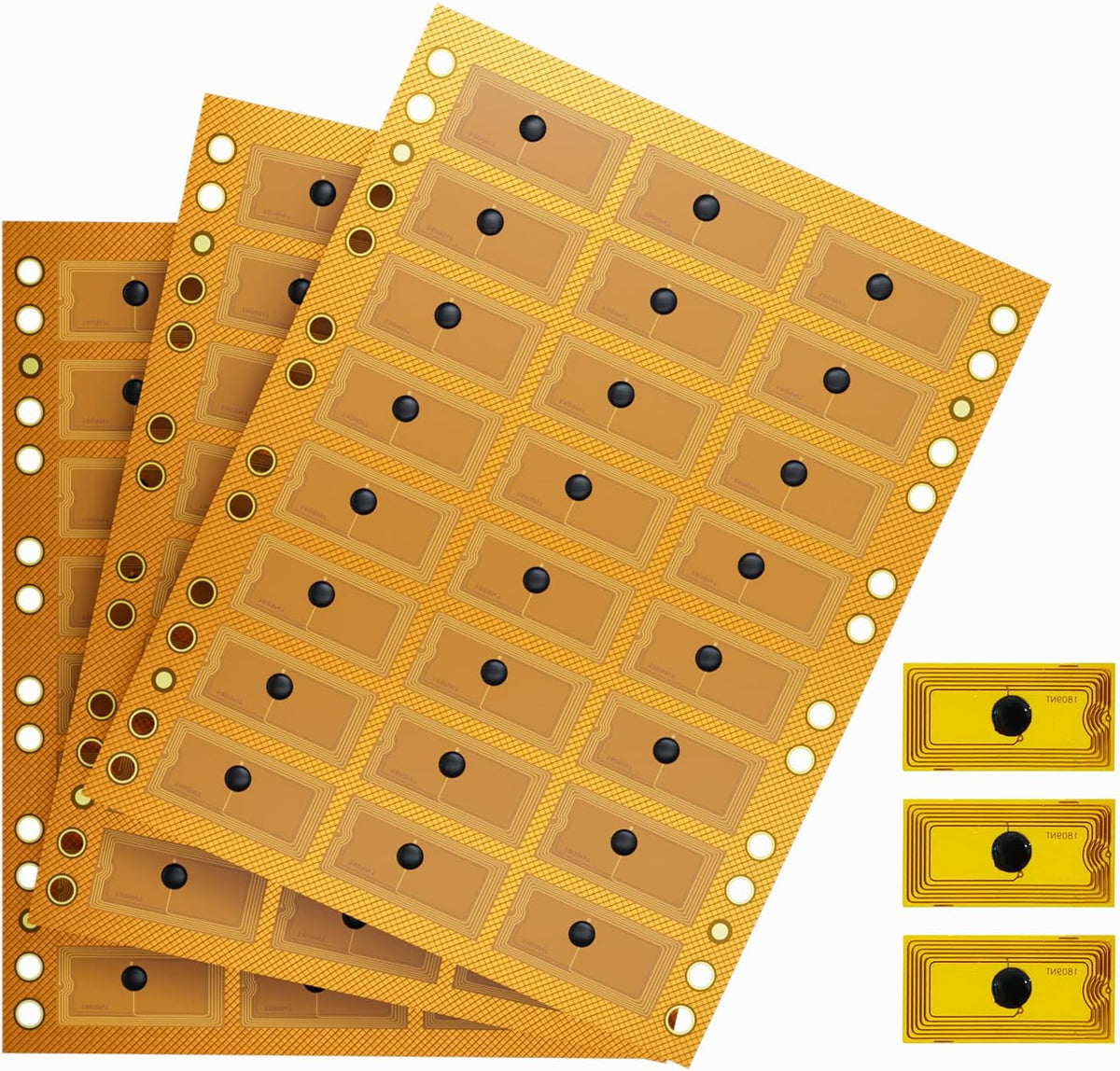 NFC Tags NTAG215 FPC Tag Stickers, Flexible Smart Nail Electronic Tags NFC Key Tag Waterproof Programmable RFID Sticker 10mm Round