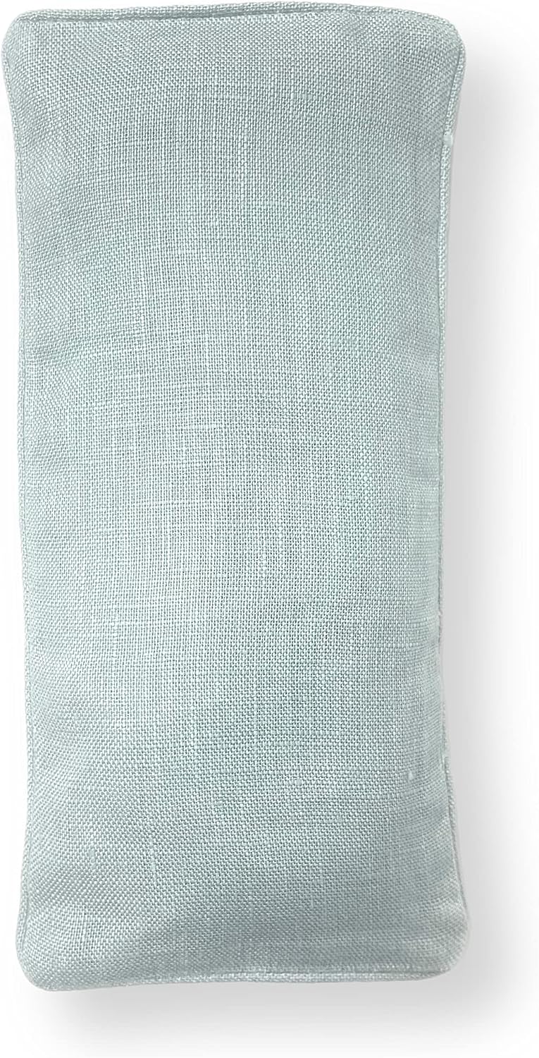 Sacksy Thyme Organic Linen Eye Pillow - Lavender & Flaxseed for Relaxation, Yoga, Stress Relief - Microwavable Heating Pad & Cool Compress - Made in USA - Gifts for Meditation