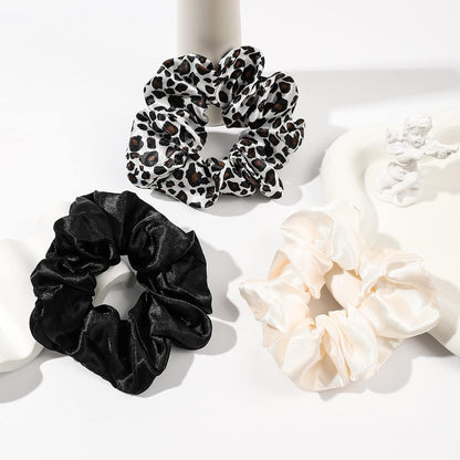 16 Pcs Scrunchies for Women - Black Satin Silk Scrunchies for Girls Hair Ties Elastics Bands Ponytail Holder Hair Accessories