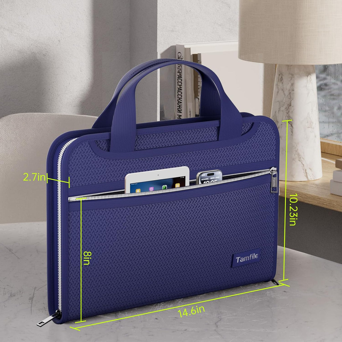 Tamfile Fireproof Accordion File Folder with Handle, Document Organizer