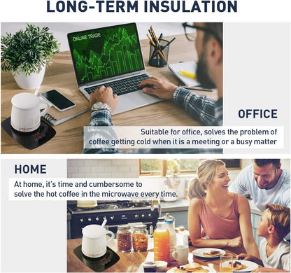 Mug Warmer,Coffee Warmer for Desk Office Home Use, Electric Cup Warmer with Three Temperature Settings,Coffee hot Plate for Cocoa Tea Water Milk with Auto Shut Off After 4H Feature (Grey/Without Mug)