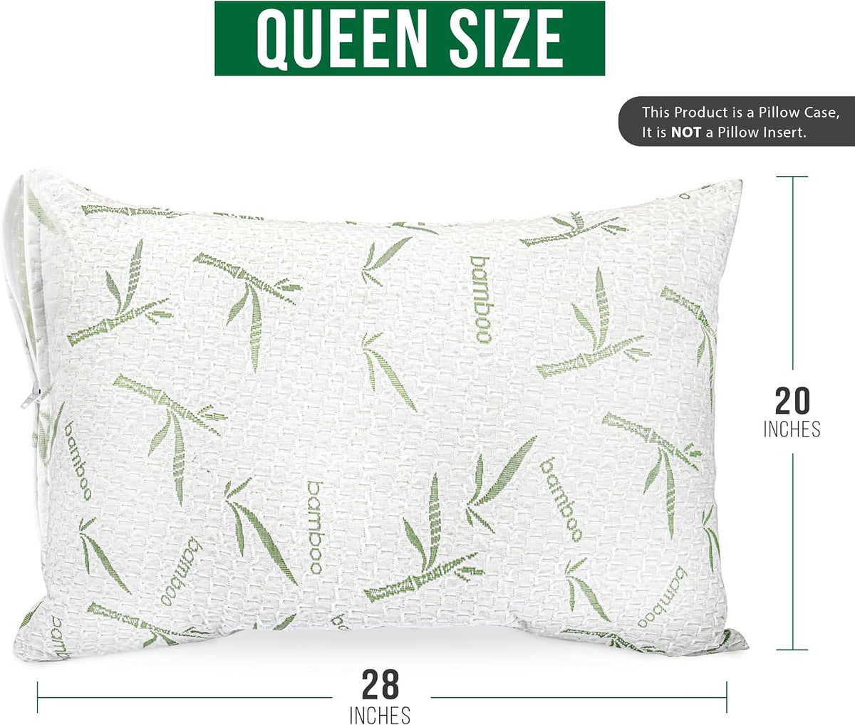 Bamboo Viscose Waterproof Pillow Protectors Queen Size, Pack of 2