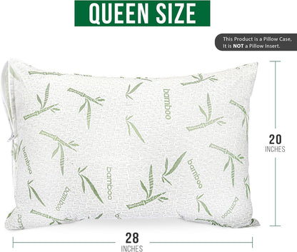 Bamboo Viscose Waterproof Pillow Protectors Queen Size, Pack of 2