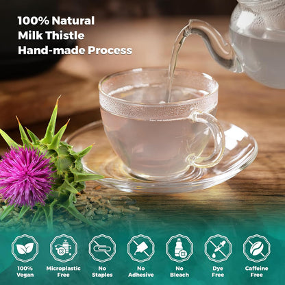 Lavitali, Milk Thistle Tea Bags | 120 bags, 100% Pure Herbal Tea | Caffeine-Free, Antioxidant-Rich, Eco-Friendly Filter Bags | Daily Natural Botanical, Hot or Iced Herbal Infusion