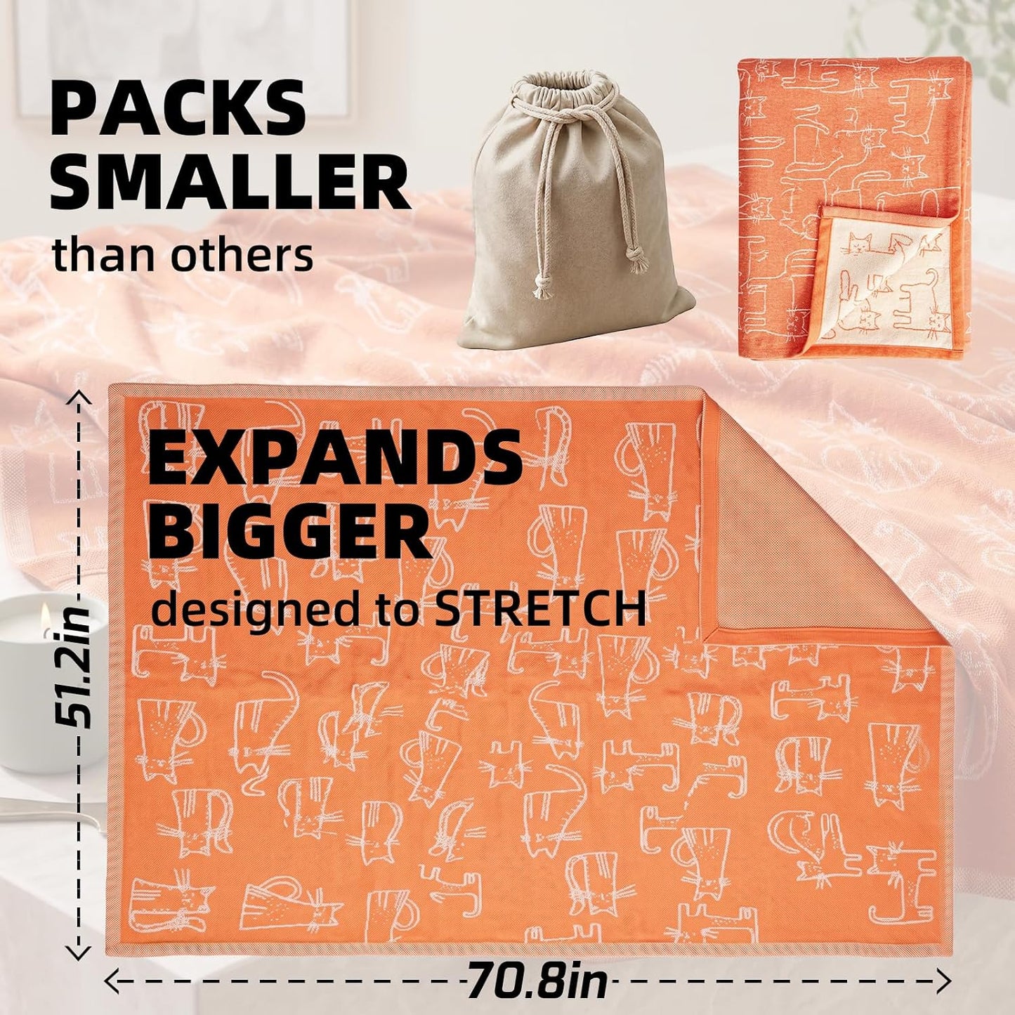 Travel Blanket Airplane - Ultra Soft & Lightweight Knit Design