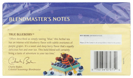 Celestial Seasonings Herbal Tea, True Blueberry, 20 count, 1.6 Ounce (mburring)