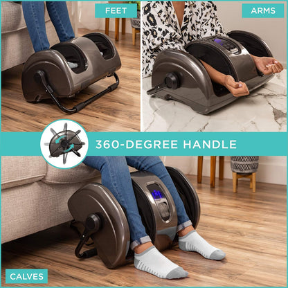 Best Choice Products Shiatsu Foot Massager with Heat for Plantar Fasciitis & Neuropathy, Kneading Foot & Calf Massager with Remote, 360° Adjustable Handle, Rolling & Compression Massage - Satin Black