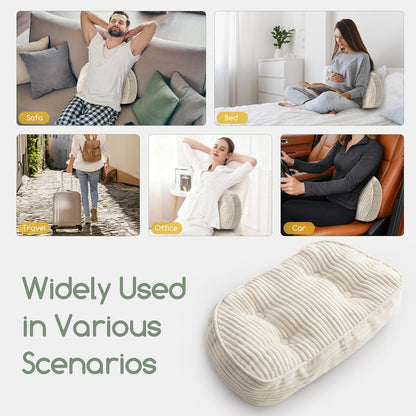 HIGOGOGO Lumbar Support Pillow for Recliner Chair/Accent Chair/Couch/Office Chair, Tufted Corduroy Back Support Cushion for Elderly, Recliner Cushions for Back Rest, Pain Relief, Reading, Brown