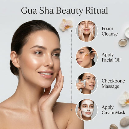 MoHern 2 Pcs Stainless Steel Gua Sha Tool, Gua Sha Facial Tools, Durable GuaSha Tool for Jawline Sculpting, Face Massager, Puffiness Reducing, Skin-Care Gift