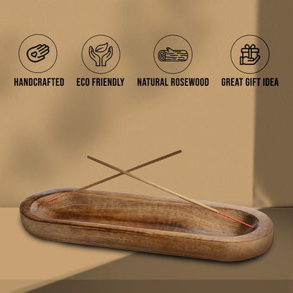 raajsee Wooden Rosewood Incense Holder - Incense Burner - Ash Catcher - Incense Stick Holder - Meditation & Yoga - Great Gift for Any Occasion Size 11x4 inch (Seven Chakra White)