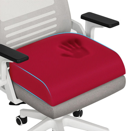 TranquilRelax Large Seat Cushion, Memory Foam Cushion for Long Sitting Hours on Office Chair, Car Seat, Non-Slip Chair Pad for Sciatica, Coccyx, Tailbone Pain Relief & Post-Surgery Recovery (Black)