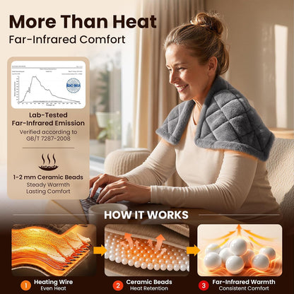 BOB AND BRAD TheraHeat Far Infrared Weighted Heating Pad for Back, Shoulder