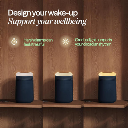 BLUEAIR Air Purifier & Sunrise Alarm Clock for Bedroom, Nursery – HEPASilent™, Wake-Up Light, White Noise & Soothing Sounds for Natural Sleep, USB-C, Mini Restful