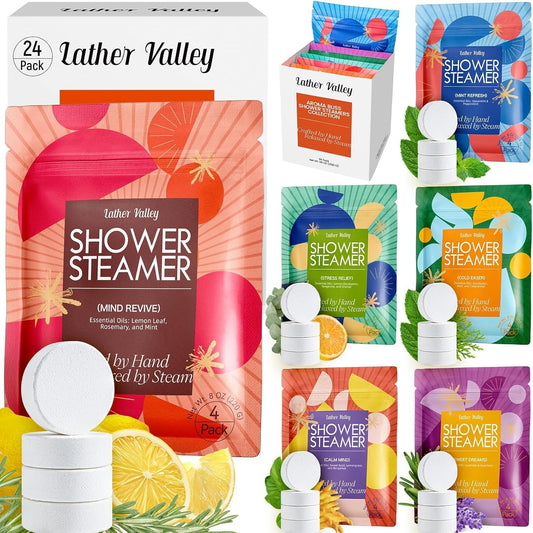 Aromatherapy & Sport Shower Steamers, 24 Pack Shower Bombs with 6 Scents