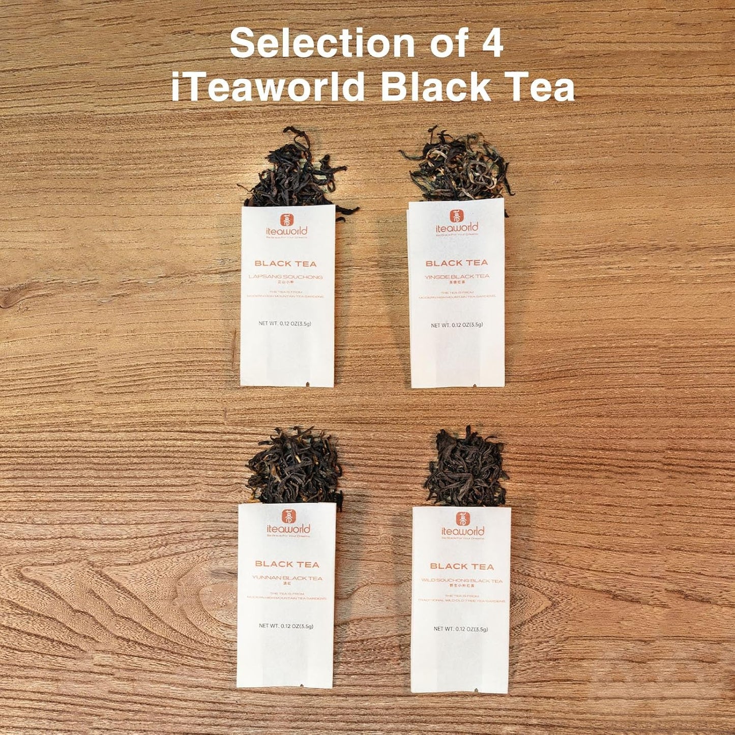 iTeaworld Loose Leaf Chinese Tea Sampler, 8 Flavors (Oolong Tea, Jasmine Flower Tea, Green Tea and White Tea), Each Flavor Comes With 2 Packs Of Loose Leaf Tea Sampler, With Mediumly Caffeinated, Sugar Free for Health, 2.1oz