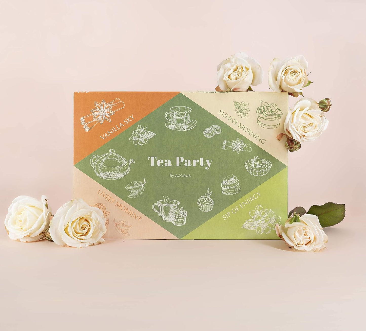 ACORUS Rituals Tea Set - Natural Fruit and Herbal Variety Pack, Tea Gift Set of 6 Different Teas, Sampler of 60 Bags Individually Wrapped