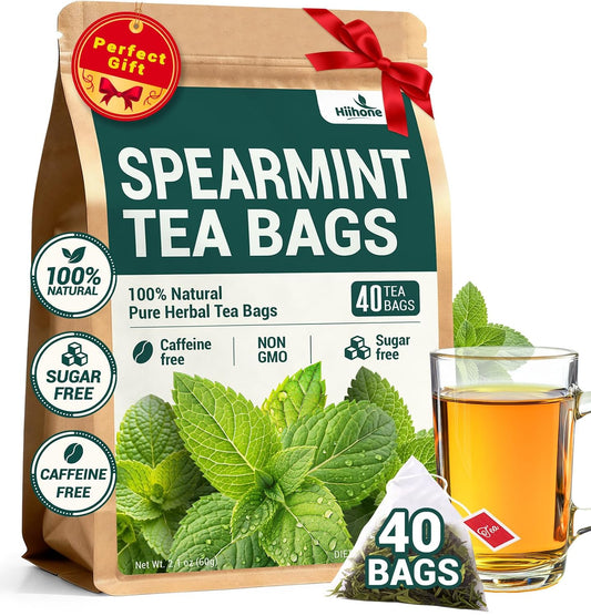 Spearmint Leaf Herbal Tea - Caffeine Free, 40 Tea Bags