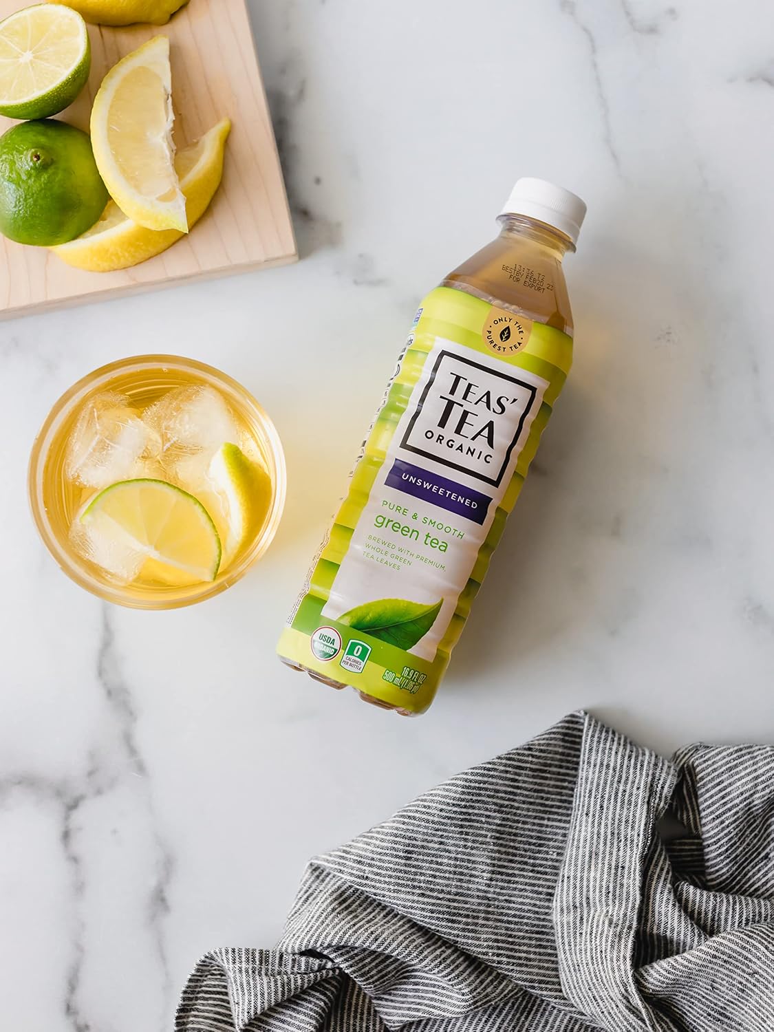 Teas' Tea Unsweetened Pure Green Tea, Organic, Sugar Free, 0 Calories, 16.9 Ounce (Pack of 12)
