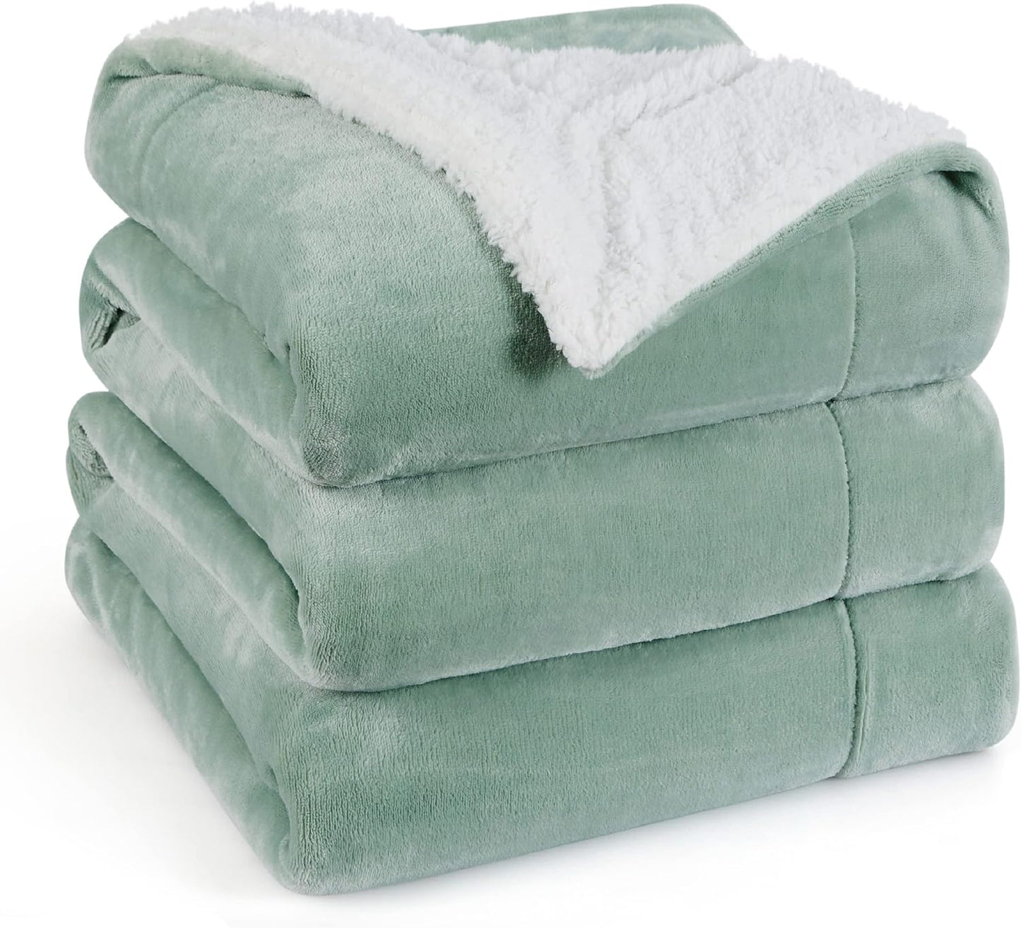 Bedsure GentleSoft Sherpa Fleece Throw Blanket for Couch, Non-Heated, Thick & Warm Cozy Blanket for Winter, Soft Fuzzy Plush Throw Gifts for Women and Men, Grey, 50x60 Inches