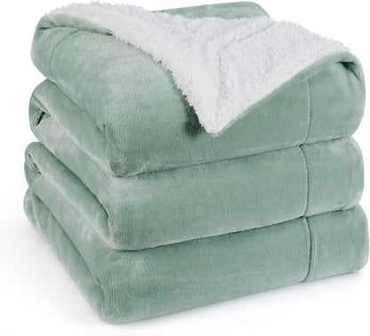 Bedsure GentleSoft Sherpa Fleece Throw Blanket for Couch, Non-Heated, Thick & Warm Cozy Blanket for Winter, Soft Fuzzy Plush Throw Gifts for Women and Men, Grey, 50x60 Inches