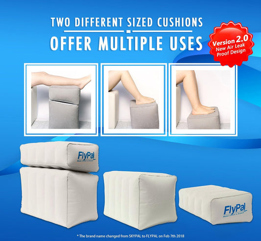 Flypal Inflatable Foot Rest, Adjustable Travel Leg Rest, Kids Airplane Bed
