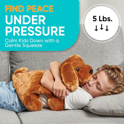 FRIENDLY CUDDLE Weighted Lap Blanket for Kids & Adults – Kids Weighted Blanket – ASD, Sensory Processing Weighted Stuffed Animals Dog Toy – Microwavable Weighted Lap Pad for Kids, 5 Lbs.
