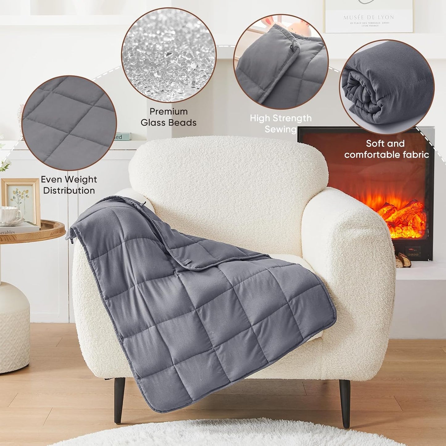 Weighted Lap Blanket for Adults 5lbs, 24"x29" Cooling Heavy Throw Blanket, Portable Travel Weighted Blankets, Soft Small Blankets Gift for Sleeping, Navy Blue