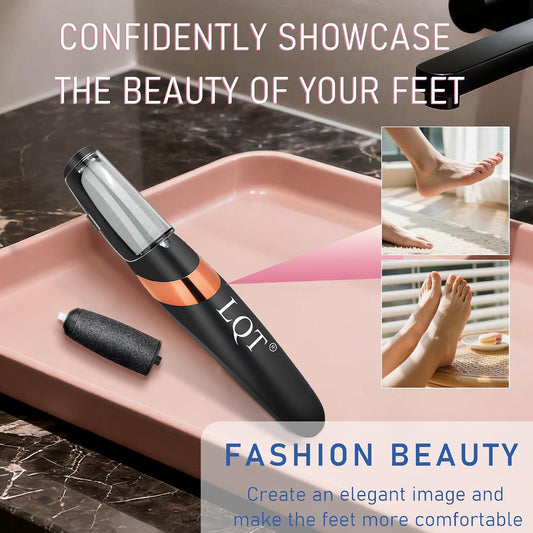 LQT® Electric Foot File – Rechargeable Callus Remover for Hard, Cracked Skin – At-Home Pedicure Kit for Smooth Feet (Men & Women) (White)