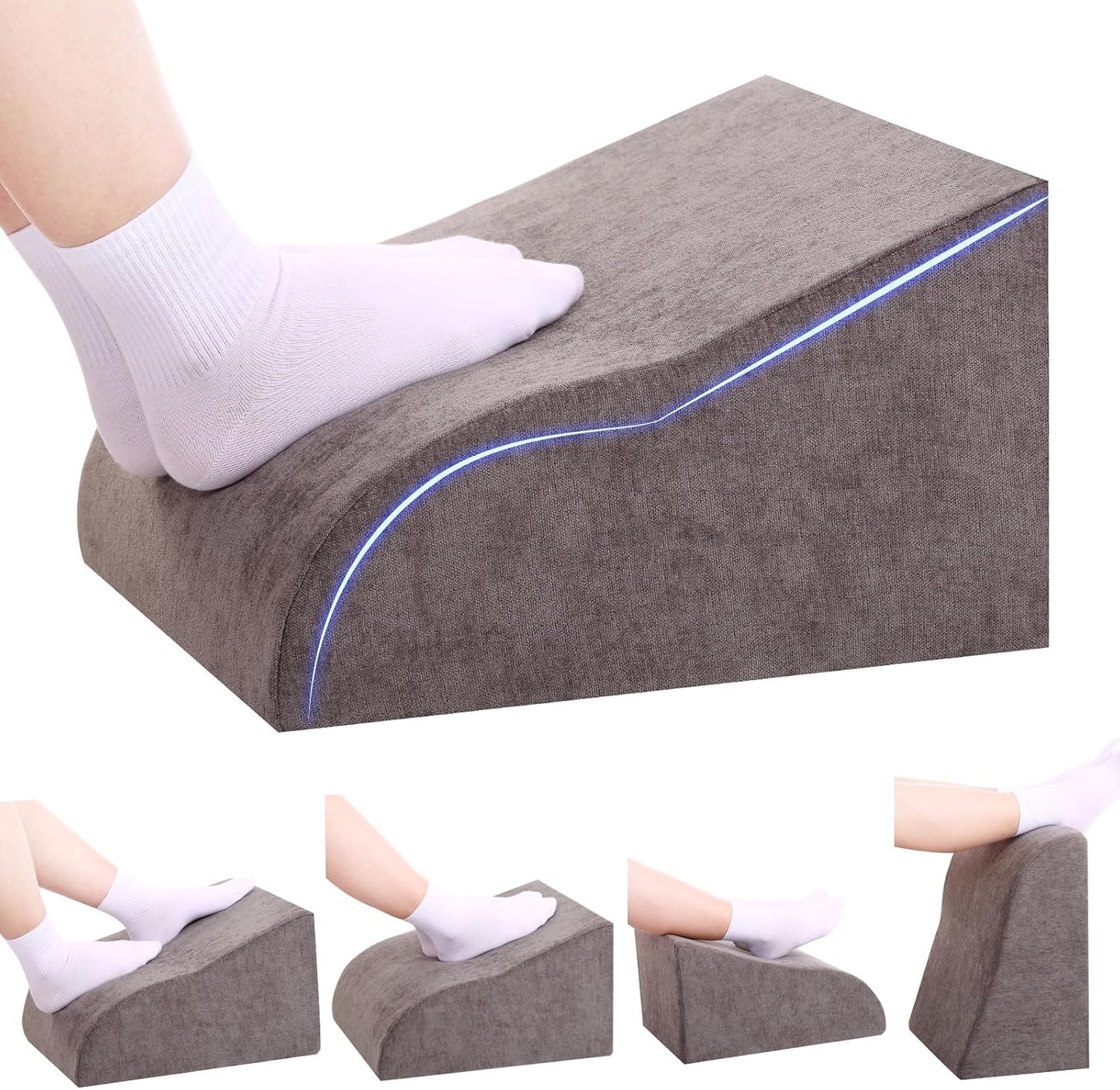 Foot Rest for Under Desk at Work, Ergonomic Under Desk Footrest with Washable Cover for Office, Home & Gaming Leg Elevation Pillow Black