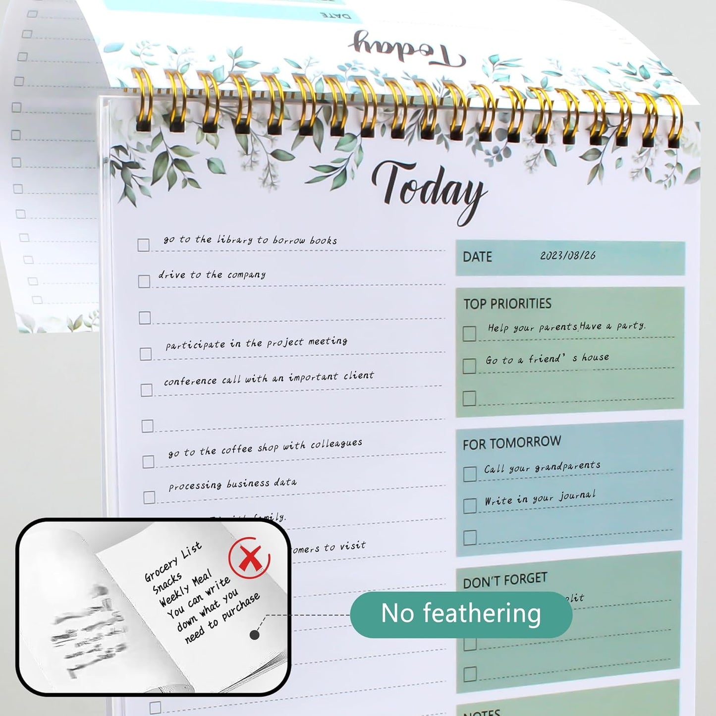 104 Pgs To Do List Notepad - Daily Planner Notepad Undated 52 Duplex-Printed Undated Sheets Tear Off, 6.5" x 9.8" Checklist Productivity Organizer with Hourly Schedule for Tasks