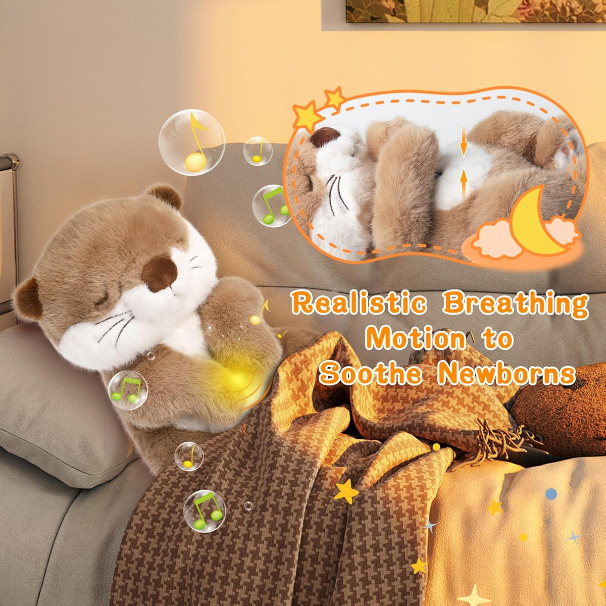 LUKETURE Breathing Otter Stuffed Animal Plush Toy