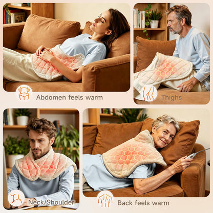 GOTCOZY Heating Pad 12"x24" for Back Pain Relief & Cramps(Rose)