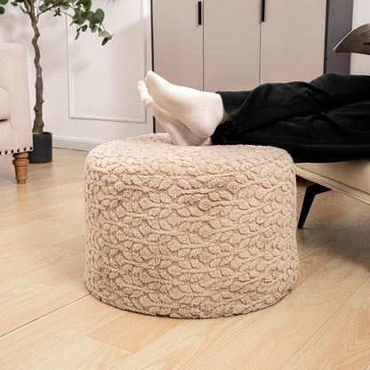 Round Pouf Ottoman 20 x 20 x 14 Inches Boho Poof Home Decor Floor Pouffe Ottoman Foot Rest for Couch Sofa Bean Bag Chairs Living Room Bedroom (Green)