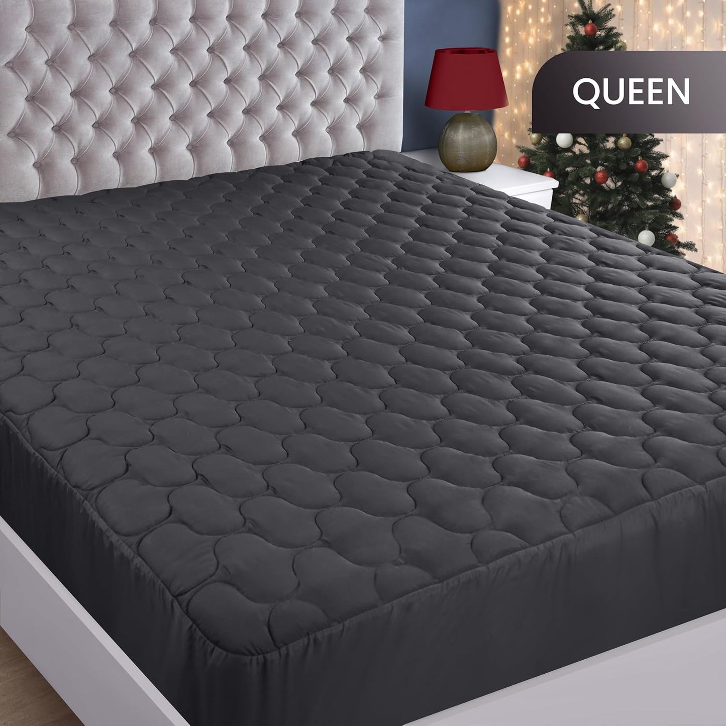 Utopia Bedding Waterproof Mattress Protector, Queen Mattress Pad, Noiseless Quilted Fitted Cover with Deep Pocket Stretches up to 16 Inches (White)