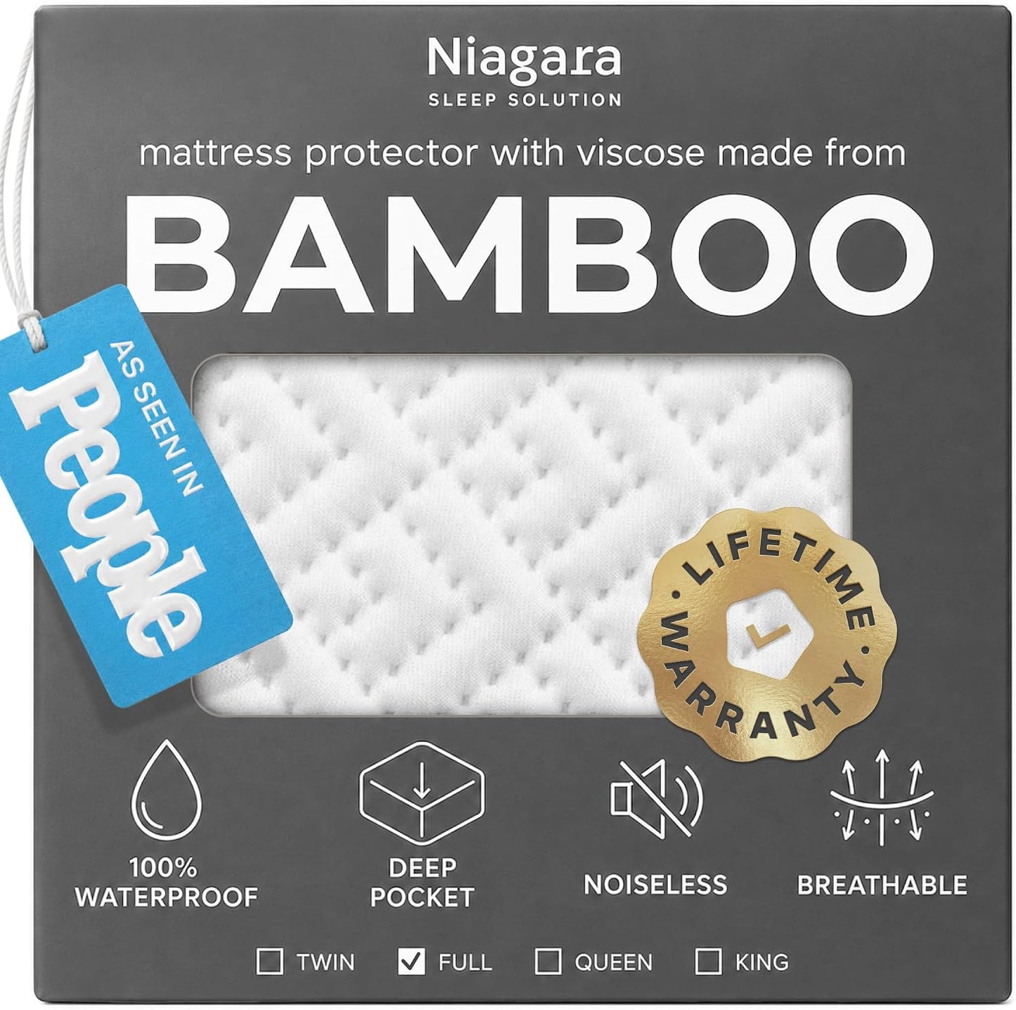 100% Waterproof Queen Mattress Protector - 360 Pad Protection Against Spills, Stains & Accidents for Parents & Pet Owners - Noiseless & Cooling Viscose Made from Bamboo (White)