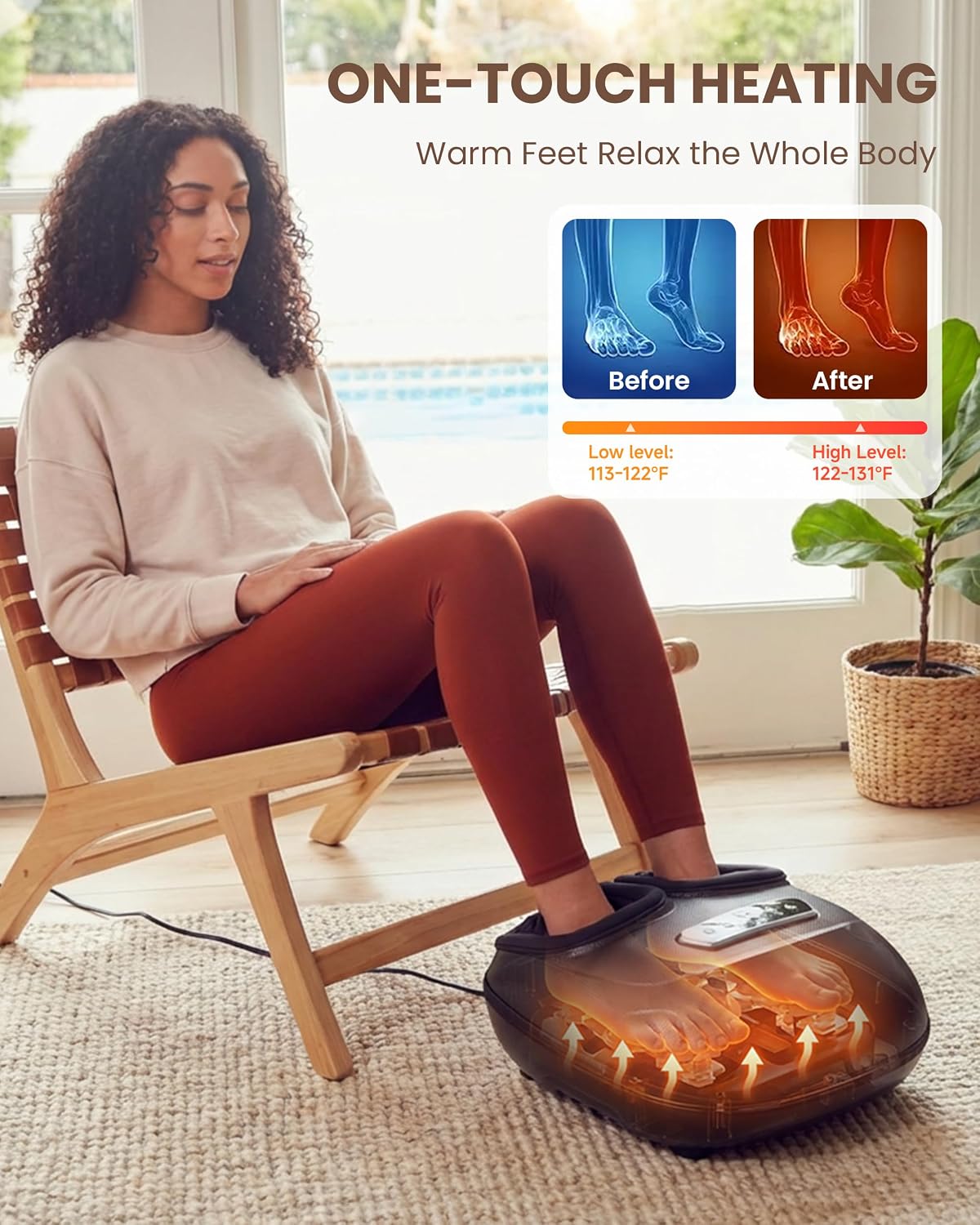 CILI 2026 Upgraded 4-in-1 Heated Foot Massager with Shiatsu, Compression & Vibration, Gifts for Women Men,Feet Massager Machine with Remote Control, Deep Kneading, Fits Big Feet 14 Men