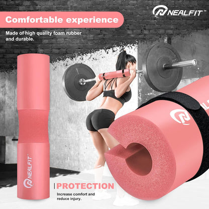 NEALFIT Barbell Pad Squat Pad for Squats—Squat Bar Pad—Great for Weightlifting,Lunges and Hip Thrusts—Foam Sponge Pad—Fit Standard and Olympic Bars Perfectly