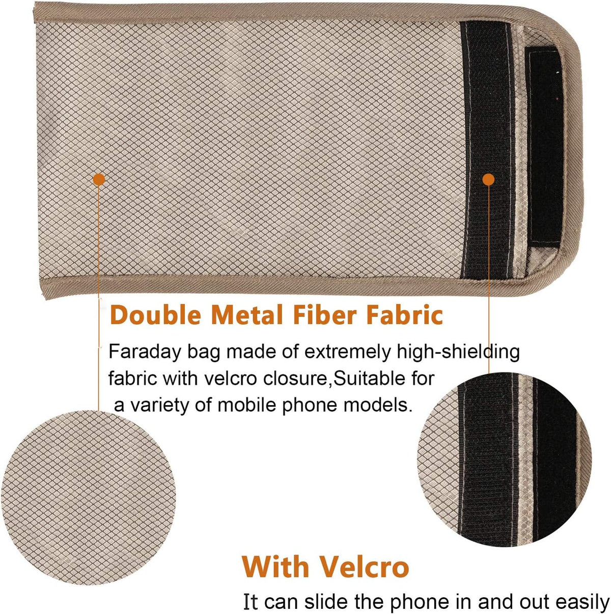 Cell Phone Anti-Radiation Sleeve Faraday Bag Pregnant Phone Rf Signal Shielding Blocker 5G GPS EMF RFID Signal Blocking Bag Car Key Wallet Security Pouch Privacy Protection (A), 20x10cm
