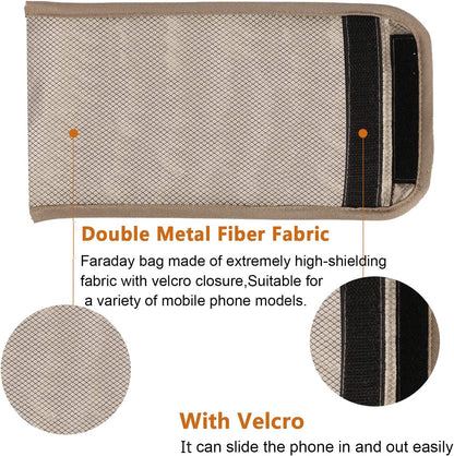 Cell Phone Anti-Radiation Sleeve Faraday Bag Pregnant Phone Rf Signal Shielding Blocker 5G GPS EMF RFID Signal Blocking Bag Car Key Wallet Security Pouch Privacy Protection (A), 20x10cm