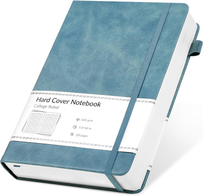 CAGIE Lined Journal Notebook for Women Men 320 Pages 100 Gsm Paper Thick Journaling Notebooks A5 Leather Journals for Writing Hardcover Journal Supplies for Work Note Taking Diary, 5.7x8.3 In, Green