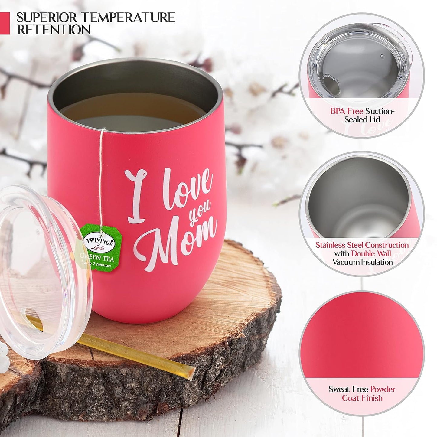 Tea Lovers Gifts Basket - Gift Set Include Temperature Retention Cup 12 Special Blend Teabags & Honey Presented in Beautiful Gift Bag For Women & Men - Birthday, Get Well, Thinking of You Care Package