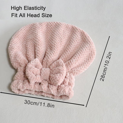Jseng 2PC Microfiber Hair Drying Caps, Extrame Soft & Ultra Absorbent, Fast Drying Hair Turban Wrap Towels Shower Cap for Girls and Women
