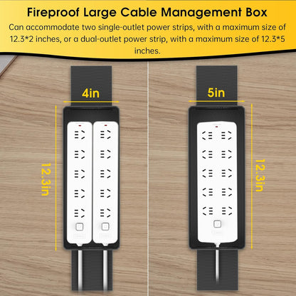 Tamfile Cable Management Box, Fireproof Foldable Cord Organizer and Cover