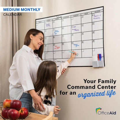 Large Dry Erase Calendar for Wall 36x48, Big Classroom Giant Month, Undated Reusable Family Monthly, Rolled Whiteboard White Board, Calendar Dry Erase Planner for Wall Erasable Large Office 48x36