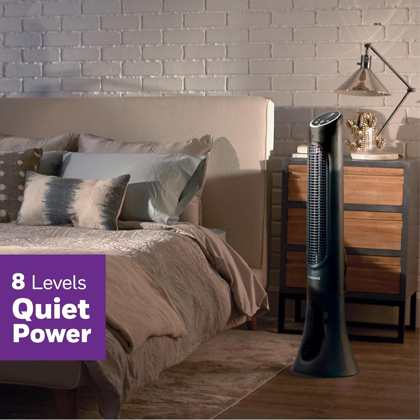 Honeywell QuietSet Whole Room Tower Fan, Oscillating Tower Fan with Remote, Black, HYF290B