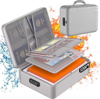 DocSafe 5200°F Fireproof Document Organizer Box with Lock, Heat Insulated