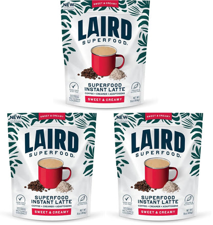 Laird Superfood Chai Instant Latte with Adaptogens - Instant Chai Tea Powder with Superfood Coconut Creamer - Gluten Free, Non-GMO, Vegan, 8 oz. Bag, Pack of 1